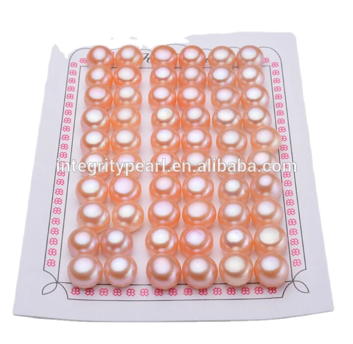 8-9mm 3A button round natural genuine pearl beads wholesale price for pair