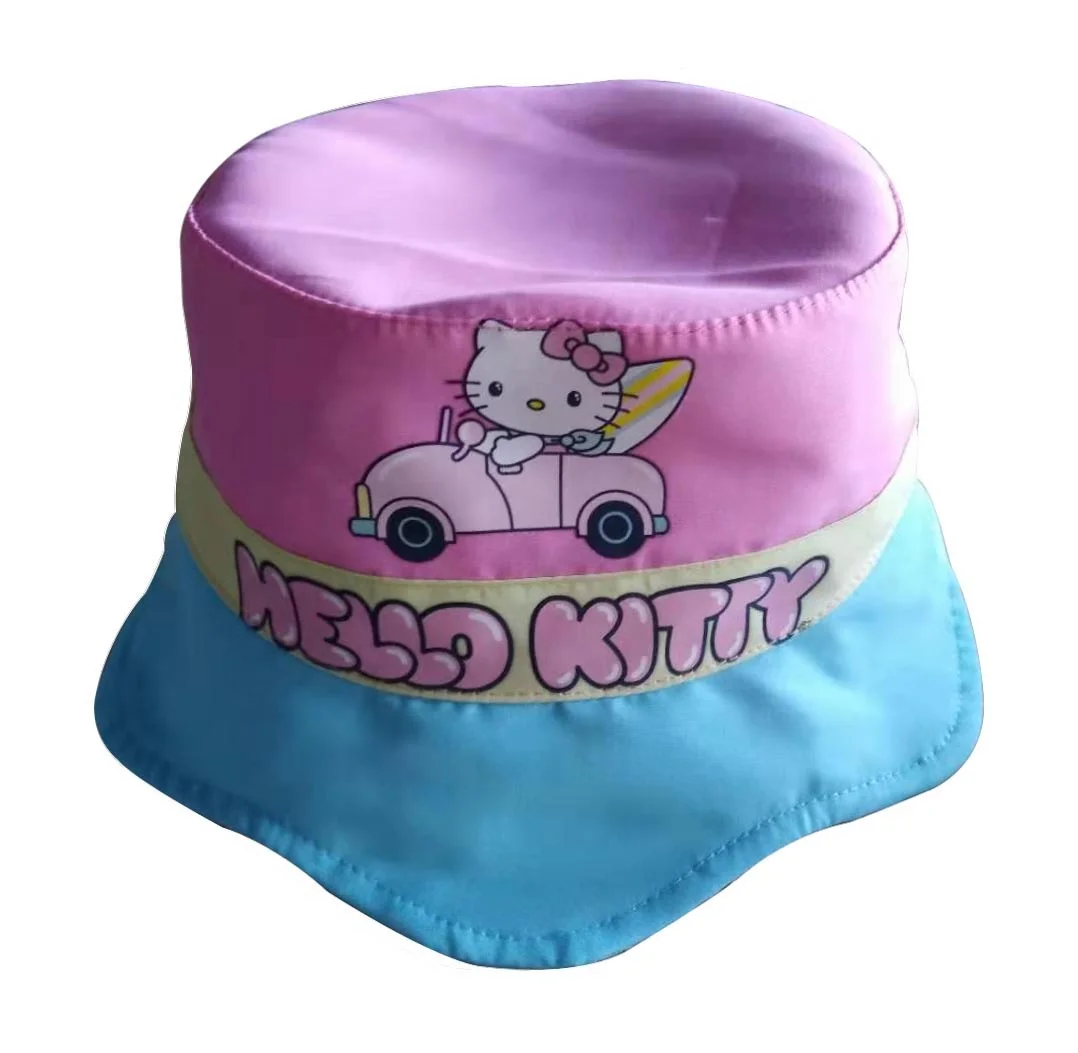 Fashion Embroidery Fisherman Hat  Custom Logo Cotton Bucket Hat Sun cap Bob Hat for Children Spring or Summer