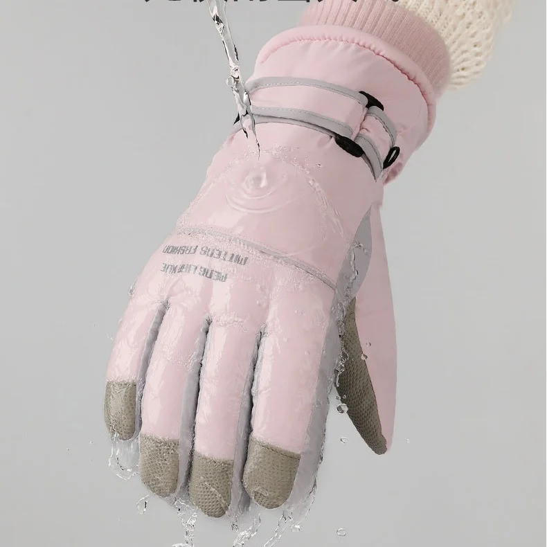 Custom design touchs snowboarding gloves ski mitten gloves waterproof skiing ski winter gloves for women