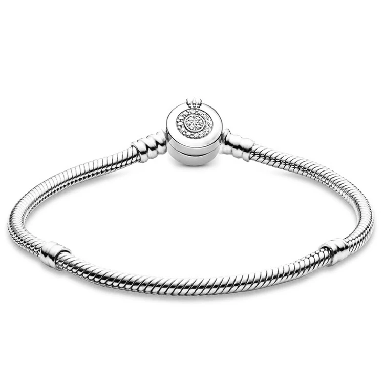Wholesale Popular Basic Silver Charm Snake Chain Bracelet Fashion Accessories Bangle Hanging Function Basic Silver Accessory