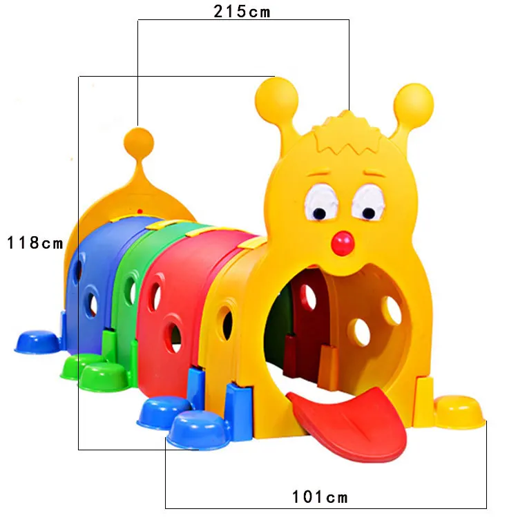 High quality kindergarten item outdoor/indoor children playground games kids plastic tunnel toys for sale