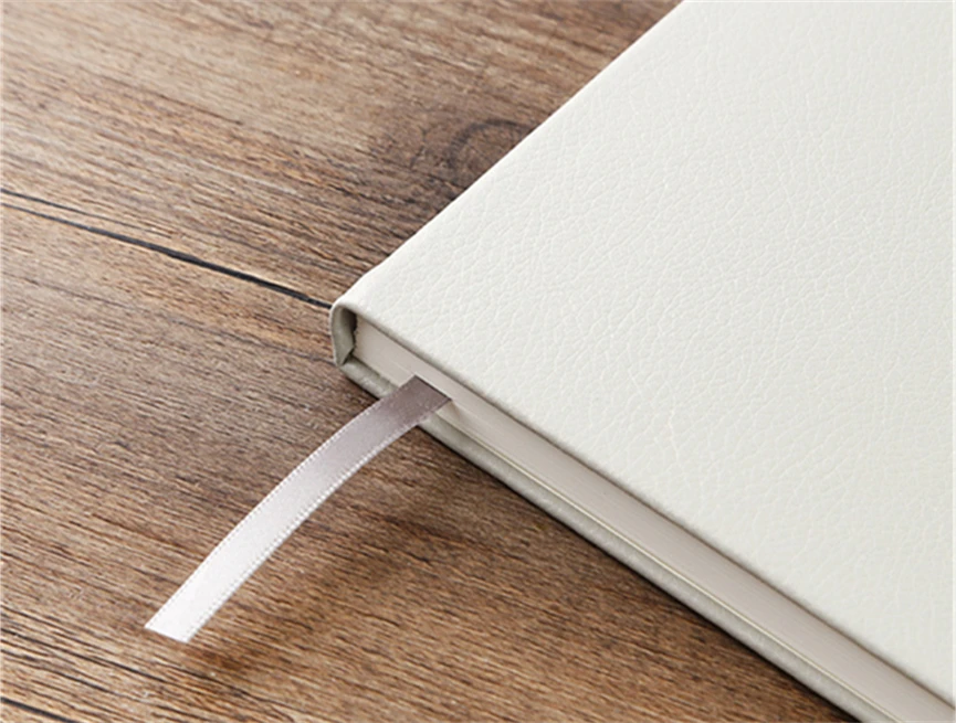 Business Stationery Note Book 500 Pages a3 a4 a5 Optional Full Color Cow Leather Cover Bookbinding with Silk Ribbons  Bookmarks