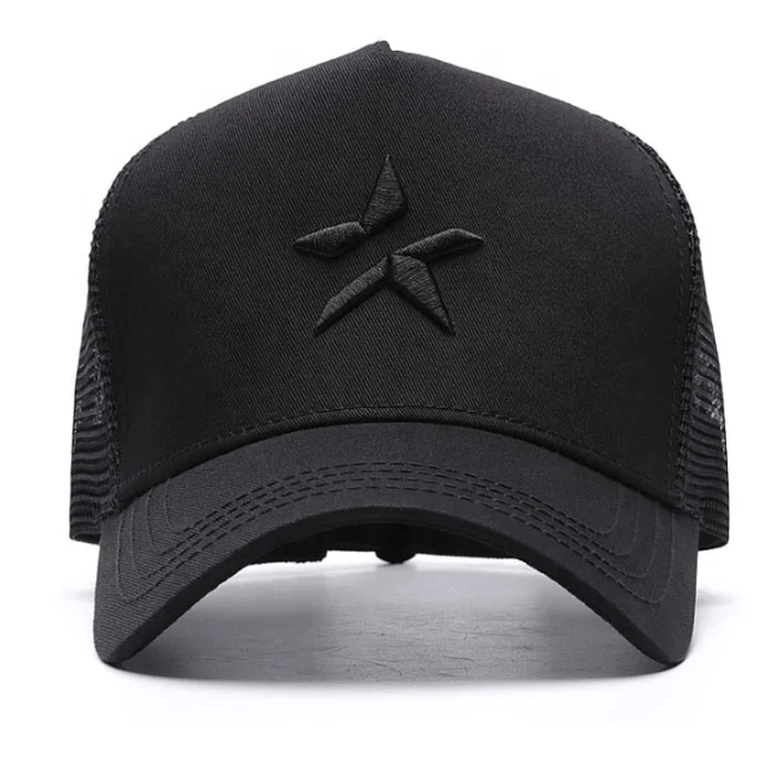 Высококачественная рекламная Спортивная Кепка с логотипом на заказ, Мужская бейсболка с сеткой из 5 панелей, Кепка-тракер с 3D вышивкой на заказ, бейсболка, Кепка-тракер