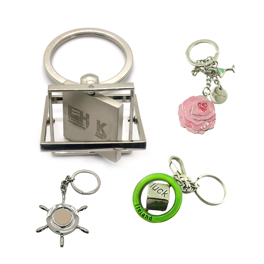 Designer wholesale custom funny keychain ring making supplies charm airplane bear spinner rope coffee butterfly letter keychains