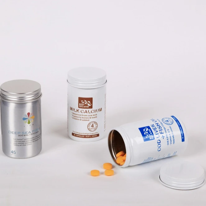 Customized Metal Cosmetic Food Tin 50ml 150ml 200ml 400ml 500ml 1000ml 2000ml Empty Aluminum Candy Cans 100ml Round Aluminum Jar