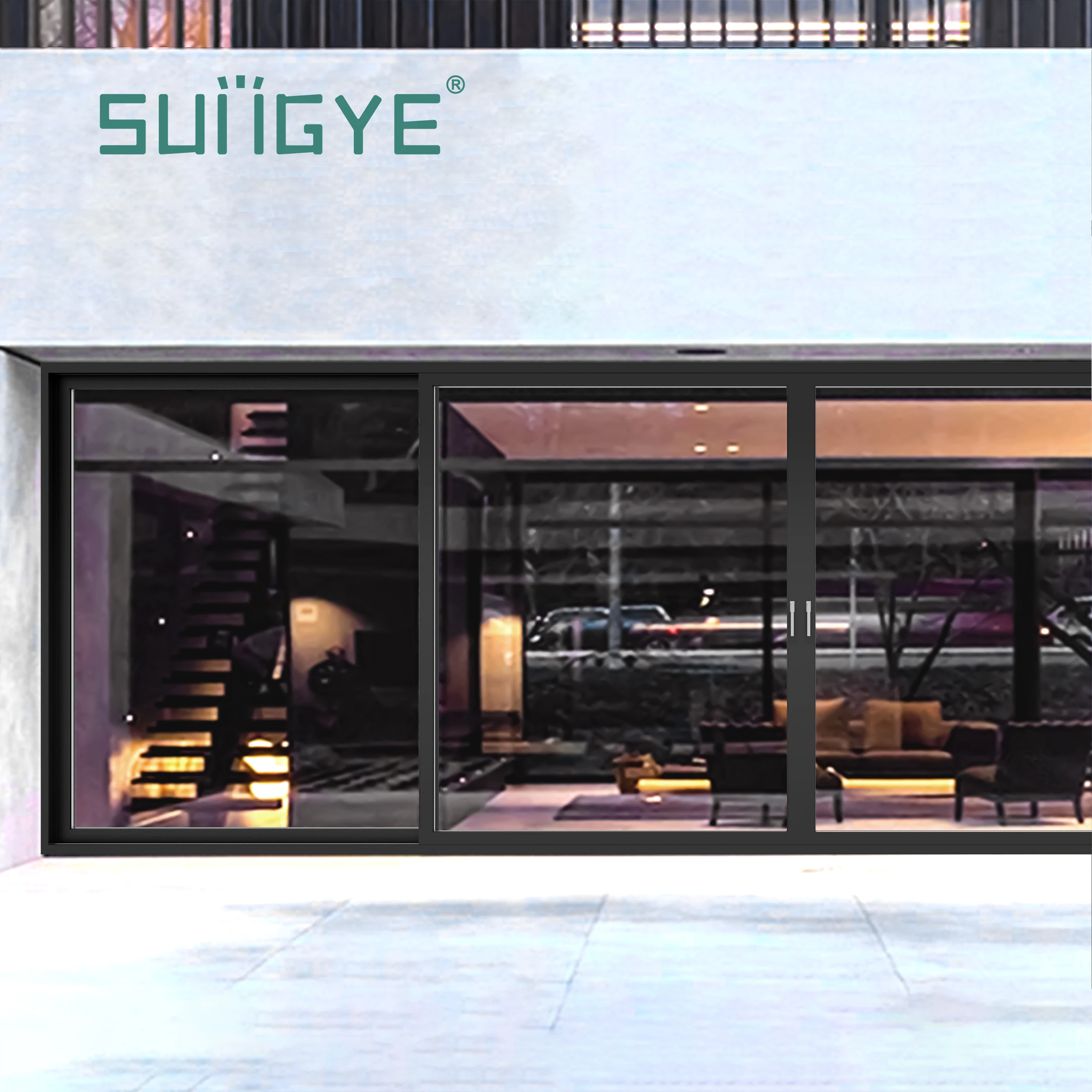 SUNGYE China Factory Modern Waterproof Windproof Arrow Frame Thermal Broken Aluminium Lift Tilt and Slide Sliding Patio Doors