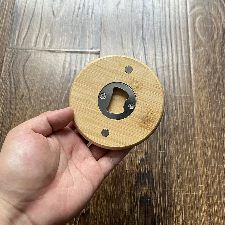 Laser engraving LOGO round beer bottle opener coasters for wedding gift