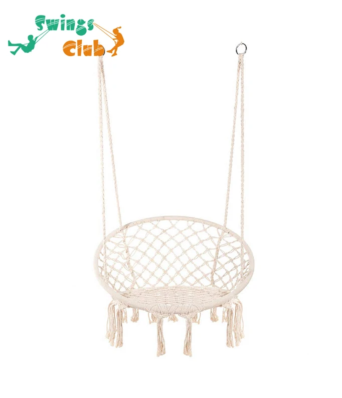 
Outdoor Indoor Garden Patio Cotton Rope Macrame Boho Style Hanging Hammock Swing Chair 