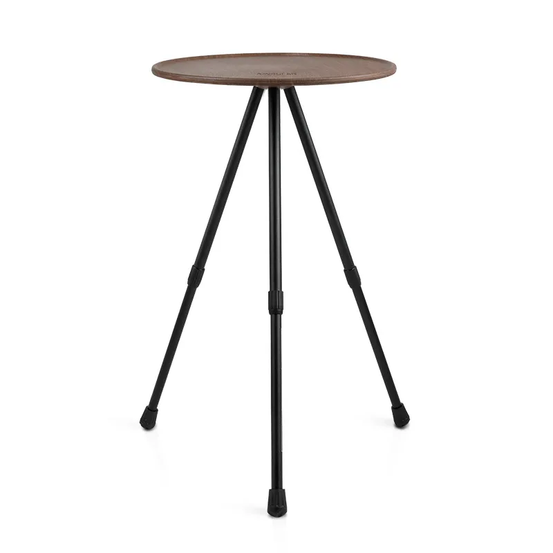 KingGear Outdoor Round Folding Table Aluminum Round Side Table Portable Collapsible Light Small Round Camping Table