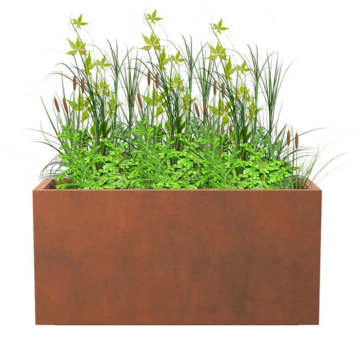 Modern Western large flower pot Garden corten Steel planters