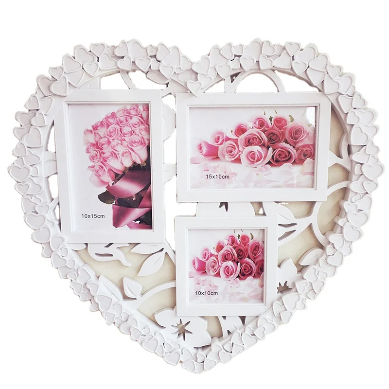 Wholesale Stock Small Order Household Wall Decoration Heart Shaped Photo Frame
