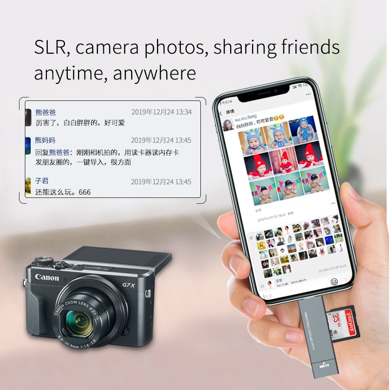  Алюминиевый кардридер SD TF 4 в 1 поддерживает подключение к устройству Type C и USB