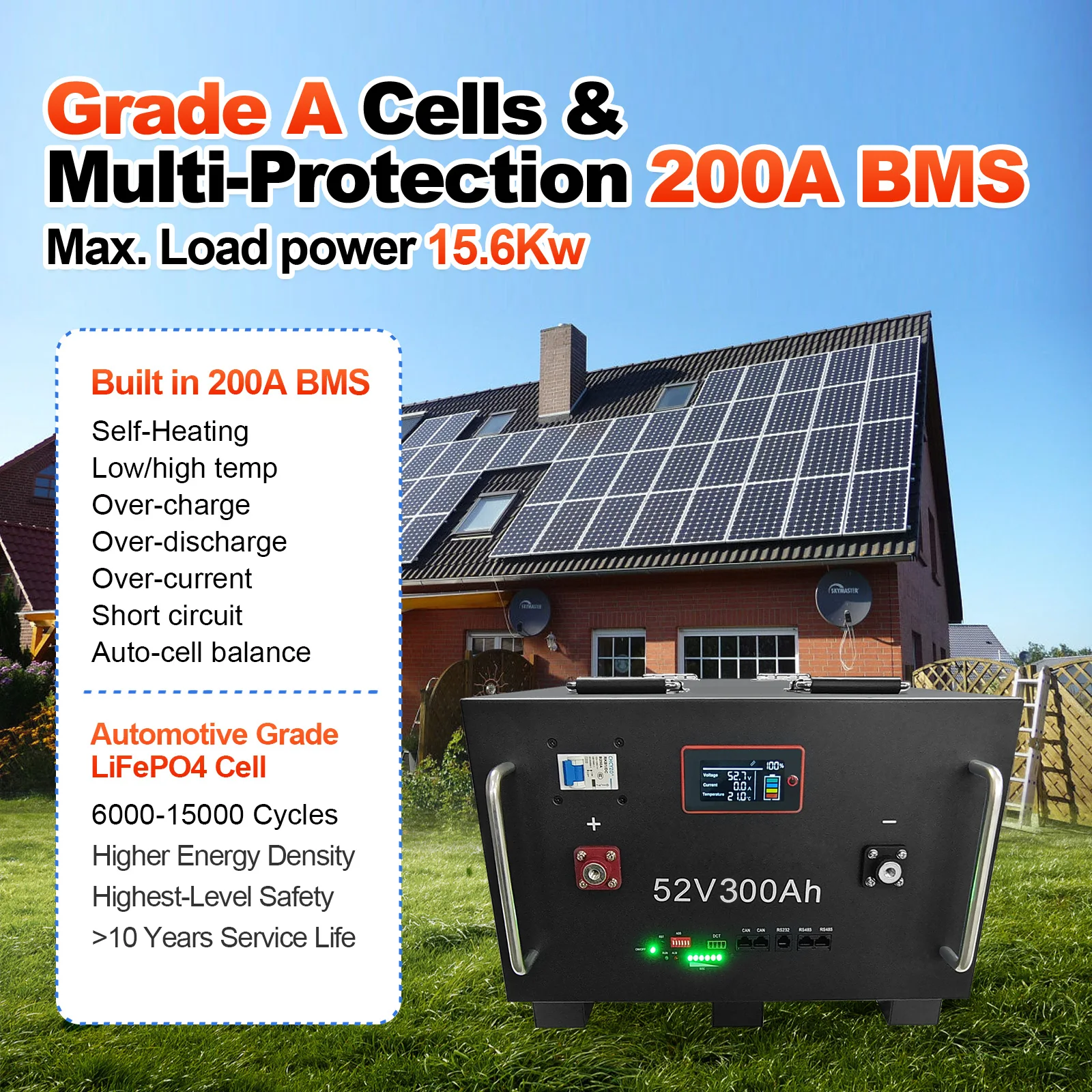 16S CATL Lifepo4 For Solar Energy Storage Inverter Battery Off Grid System 15Kwh 16Kwh 48V 51.2V 300Ah 320Ah Lifepo4 Battery