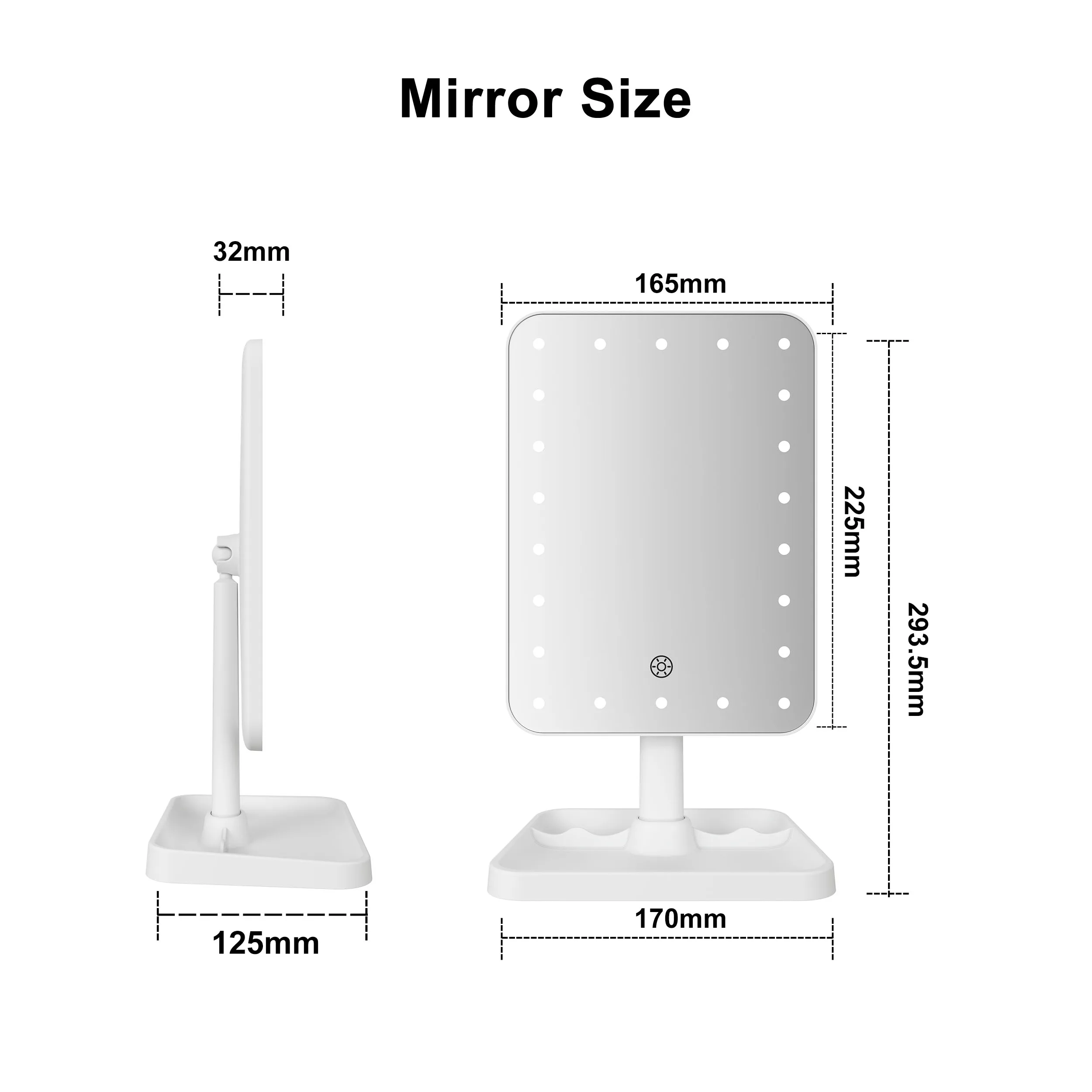 Factory Supply Manufacturers Portable Adjustable Lighted Vanity Mirror With Lights Rechargeable Table Led Makeup Mirror