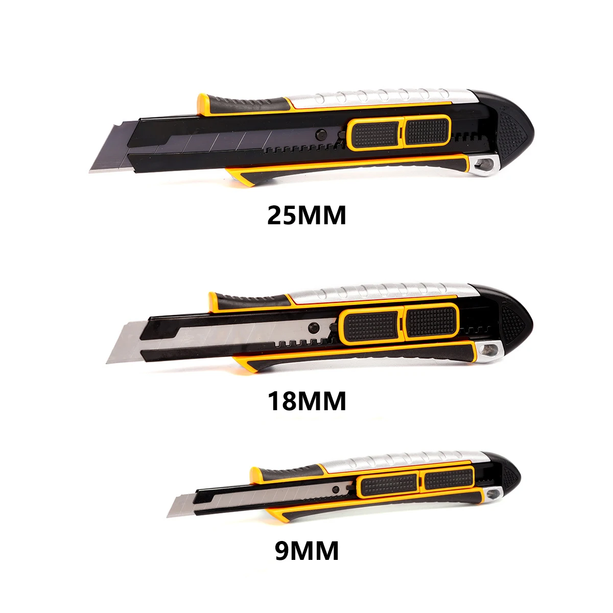 ZY-2511 Heavy-duty zinc-alloy 25mm snap off knife utility knife cutter knife with multilevel locking push button for industrial