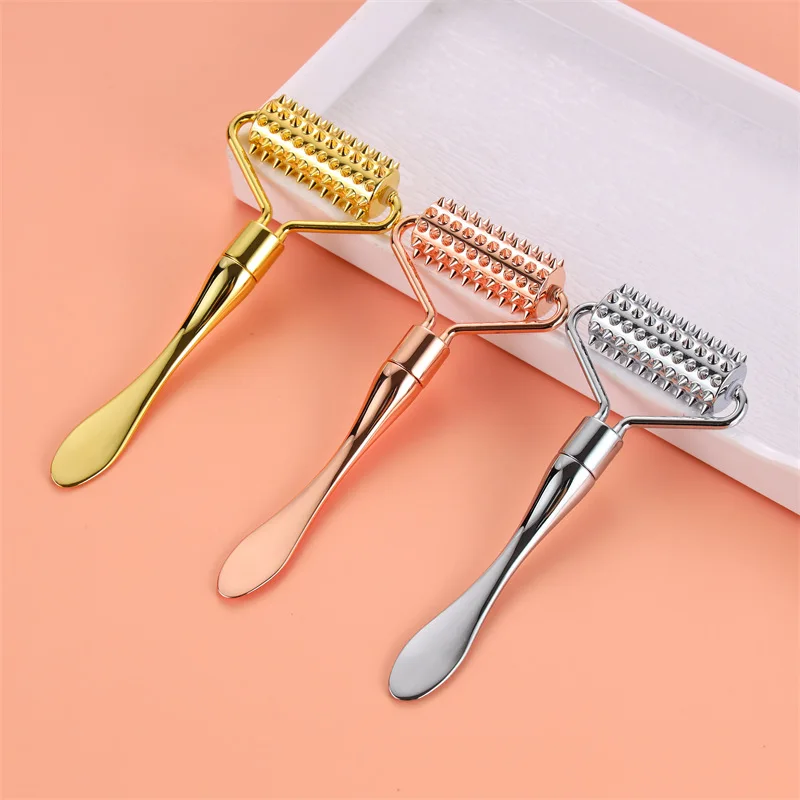 Massage Instrument Scraping Plate Metal Roller Massage Facial Scraping Tool Micro Needle Roller Facial Massager