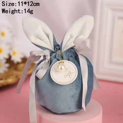 Velvet Easter Bags Cute Bunny Gift Packing Bags Dropshipping Rabbit Chocolate Candy Bags for Wedding Birthday Party Decoration