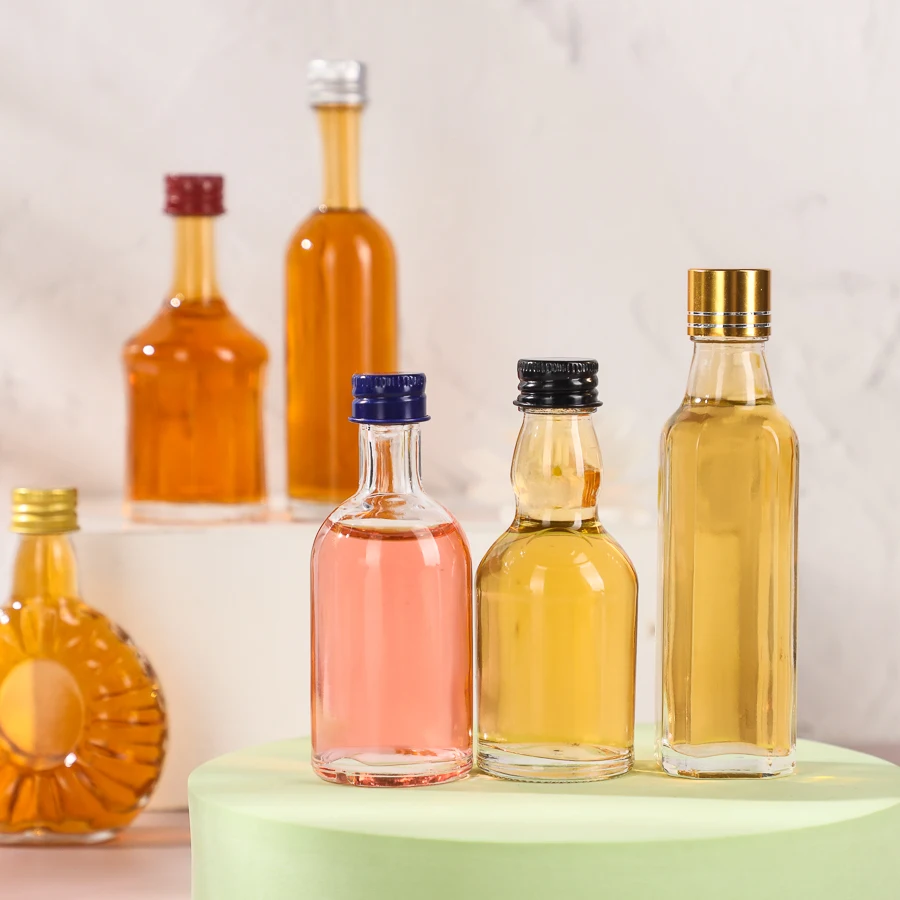 Мини-покровитель Текила Коктейль Стеклянная бутылка разной формы 50 мл маленькая стеклянная для водки виски Джин