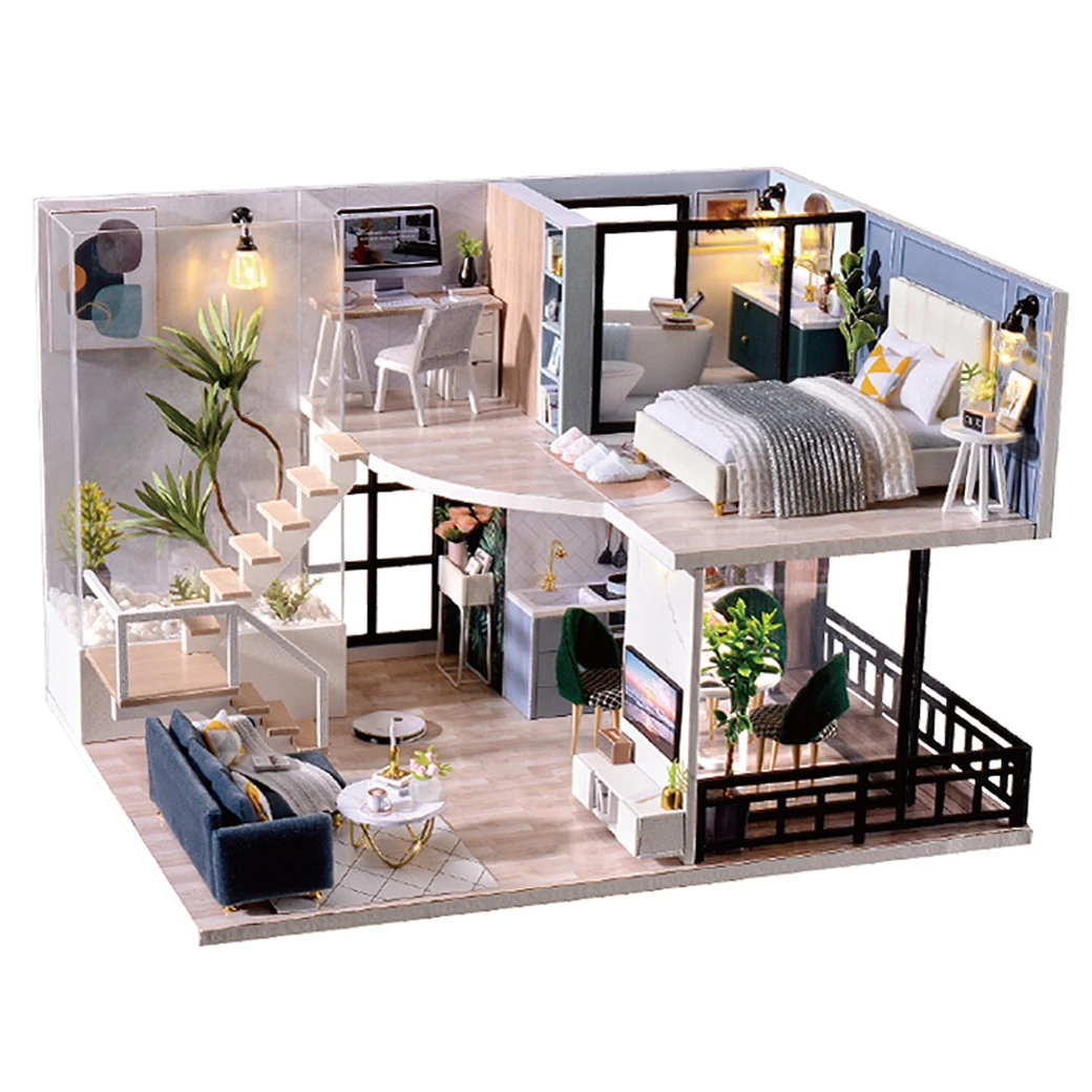 Cost-effective Family Creative Gifts Wooden DIY Craft Kit Doll House