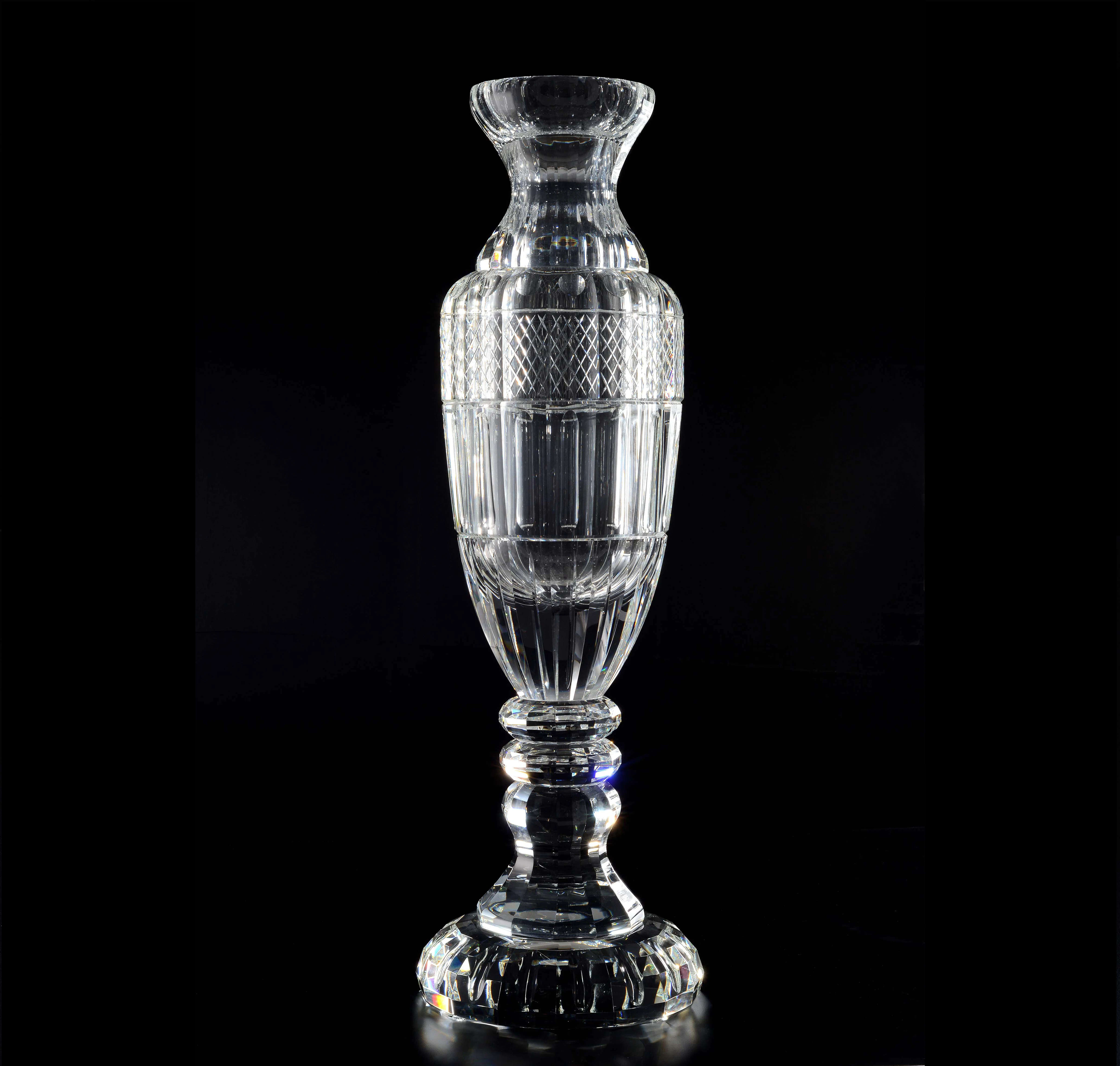 Hot Sale High Quality clear tall crystal vases bohemian crystal vase for hotel home decoration