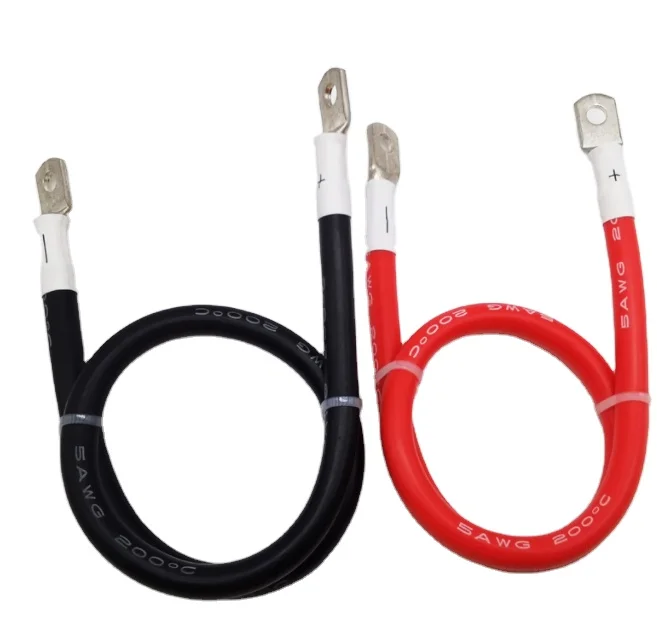 Battery cable 16mm tinned copper 16-8 terminal  OD8.5mm 0.2meter  soft silicone wire