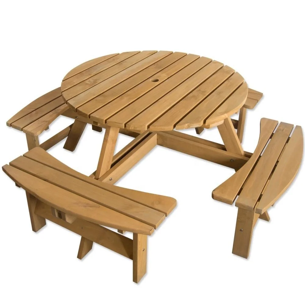 8 seat umbrella hold design perfect outdoor picnic table