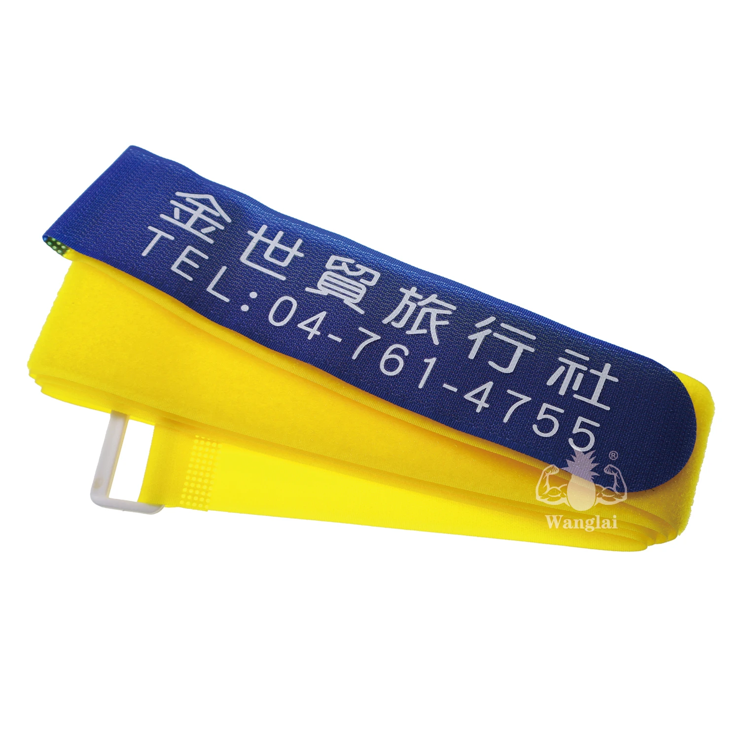 Wholesale Custom Logo Adjustable Travel Luggage Belt Nylon Webbing Luggage Strap hook and loop tape