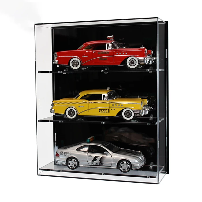 Custom 3 nascar 1:24 PMMA acrylic scale display case for wholesale