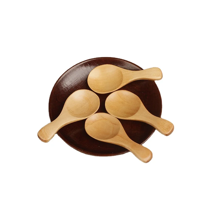 
Причудливая Экологически чистая деревянная ложка с короткой ручкой для соли, сахара, чая, специй, деревянная ложка, деревянная мини-ложка для белкового молока, порошка, детская ложка 