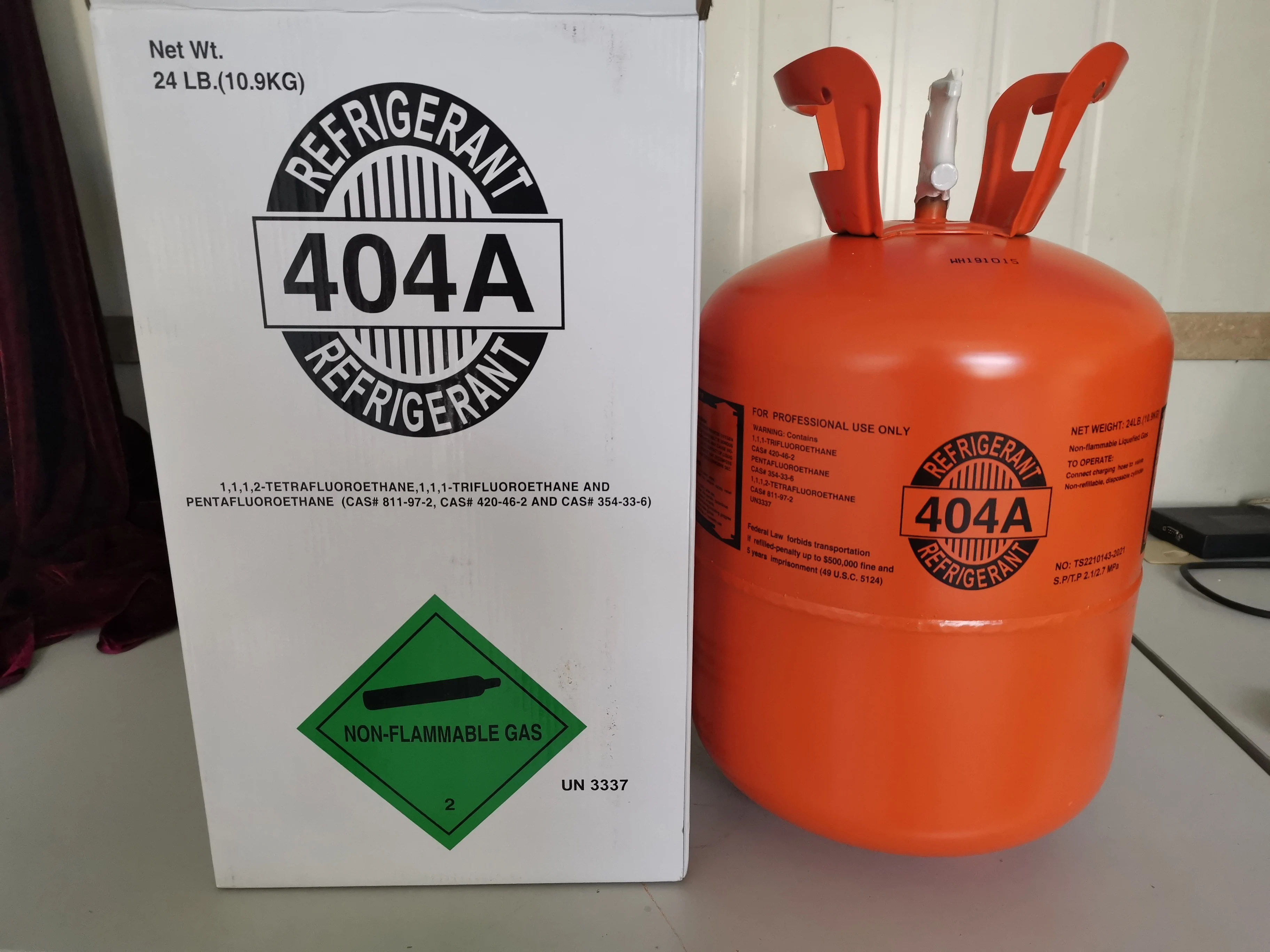 R404a Refrigerant Gas High Quality 99.9% Purity Cylinder 10.9kg Refrigerante R404a