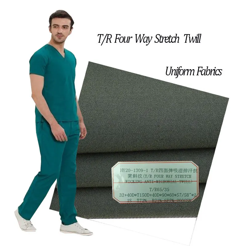 Hot Sale Fabric Polyester Rayon Spandex Tr Material Fabric Medical Hospital Scrub Fabric For Scrubs Uniform