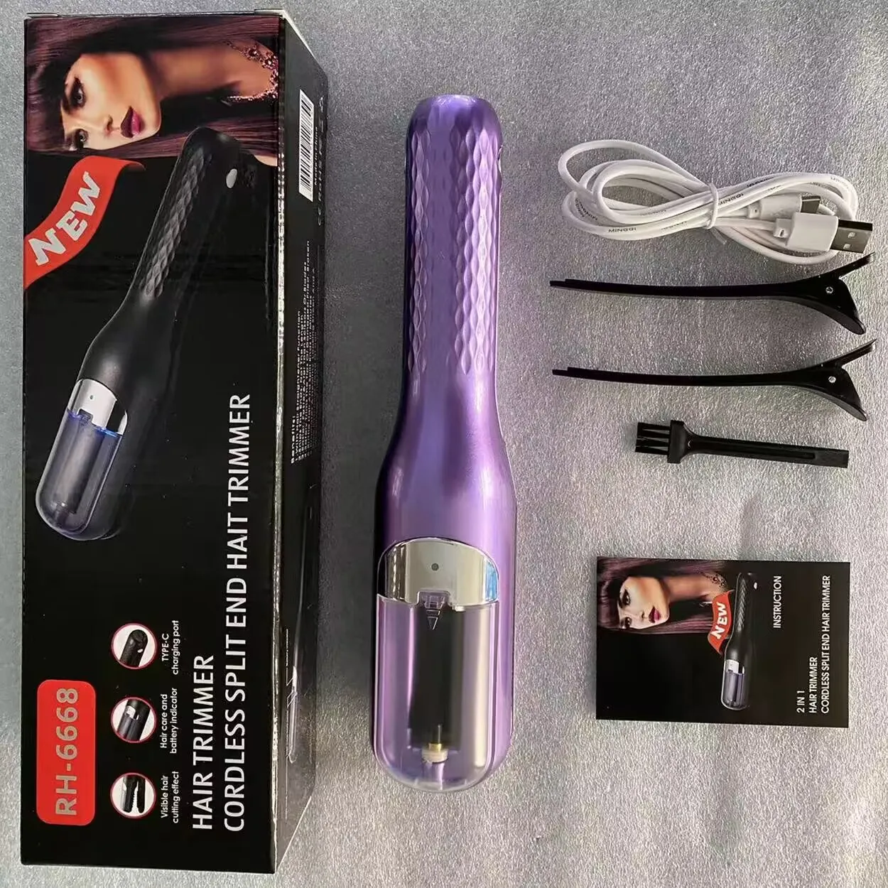 High quality Cordless Dry Damaged Hair Cutting Remover Electric Split End Trimmer for Women