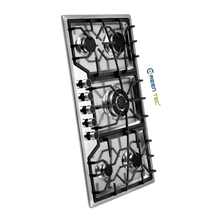 Hot selling Silver Gas cook tops 34 inch Stainless Steel  5 burner gas cooker stove