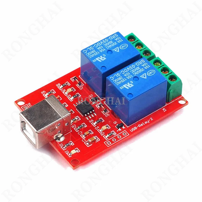 2 Channel 5V 12V 24V USB Relay Control Switch Programmable Computer Control Module DC 5V 12V 24V 2 Channel USB Relay Module