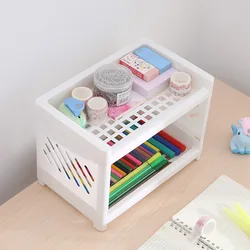 Ing Style Desktop Double-layer Plastic Storage Rack Office Stationery Cosmetics Storage Box Kitchen Bathroom Storage Rack