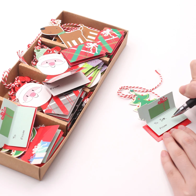 Christmas Hanging Tags Gift Tags with String String Xmas Present Labels for DIY Xmas Holiday Present Christmas G