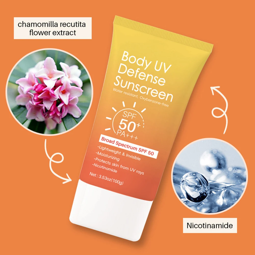 Gluta Booster 100g Body UV Defense Sunscreen Cream Effective Sun Protection Non-Greasy Skin-Friendly Hyaluronic acid