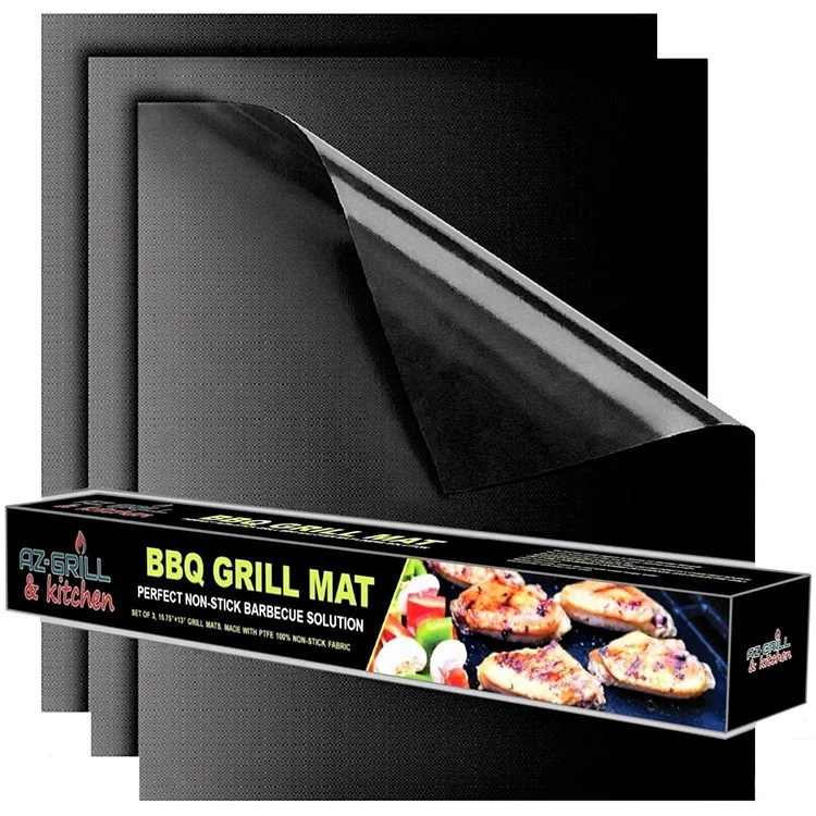 Private Label Fireproof Charcoal Ptfe Non-stick Bbq Grill Mat Cooking Sheet Oven Liner