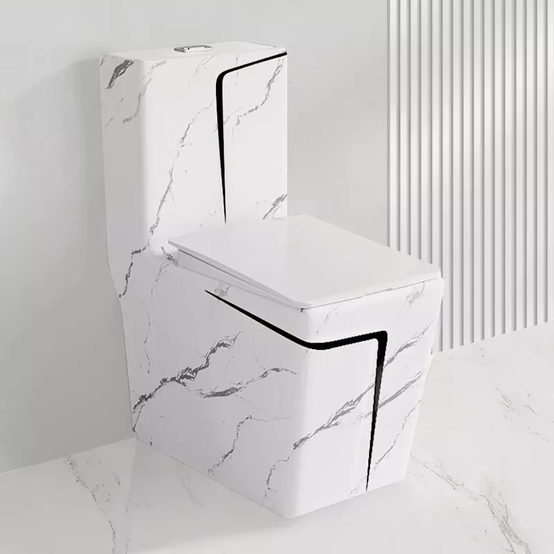 Chaozhou Sanitary Ware Vitreous China Ceramic Marble Bathroom One Piece Toilet Wc Siphon Flushing Floor Mounted