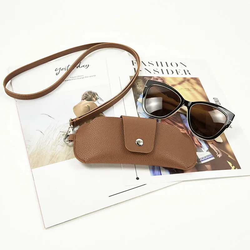 Изготовленный на заказ из мягкой кожи очки портативное устройство для солнцезащитных очков искусственной чехол солнечных с