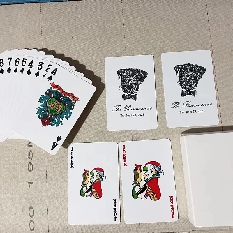 Free Sample Custom Design Your Logo design wholesale waterproof pvc Paper Printed Box Casino Trading Poker Playing Cards black