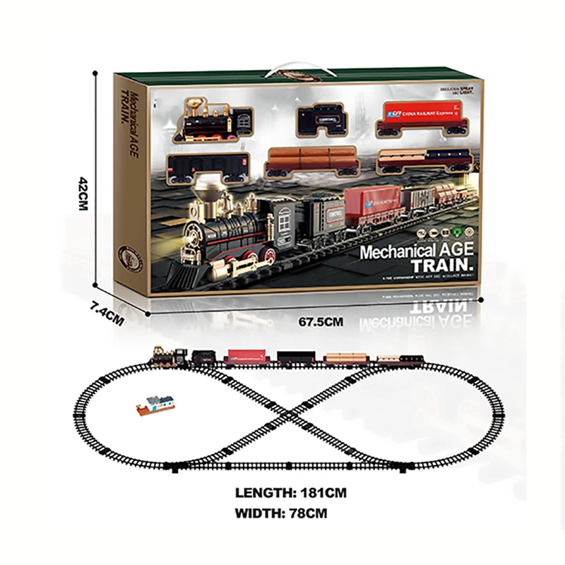 New Toy Intelligent Interactive Electric Music Retro Ssimulation Steam Train Model Locomotive Electric Small Train Track Car