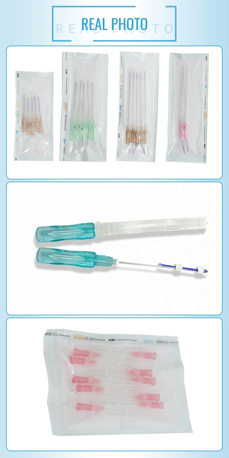 Hot Selling neck cheek hand buttock face wrinkle decollete frown lines Korea 26G 90mmm Sharp Needle PDO Mono Thread