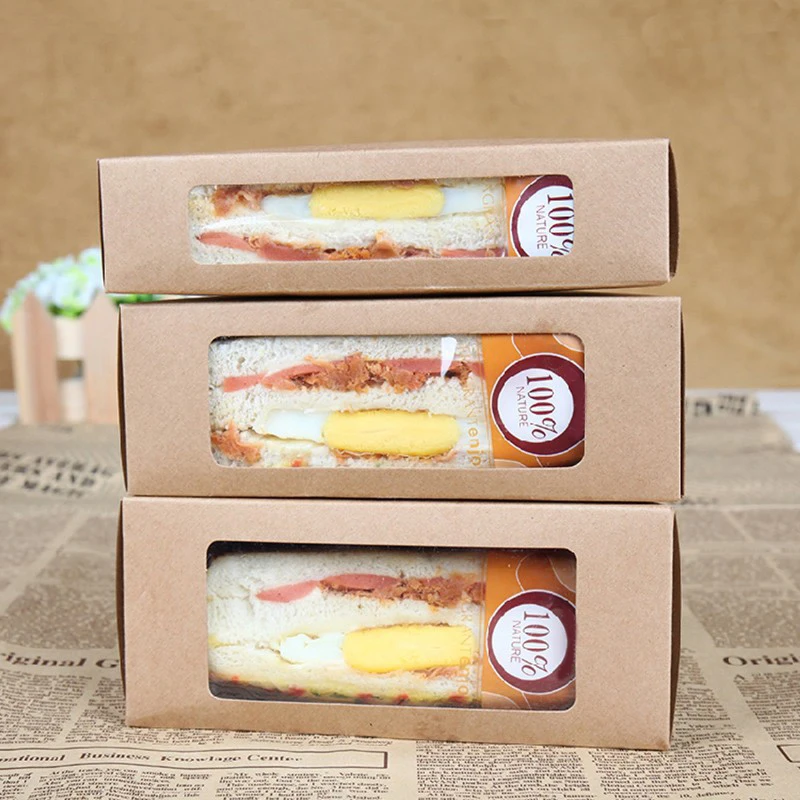 Wholesale Food Container Box for Bread Sandwich Egg Drop Box Sandwich Box