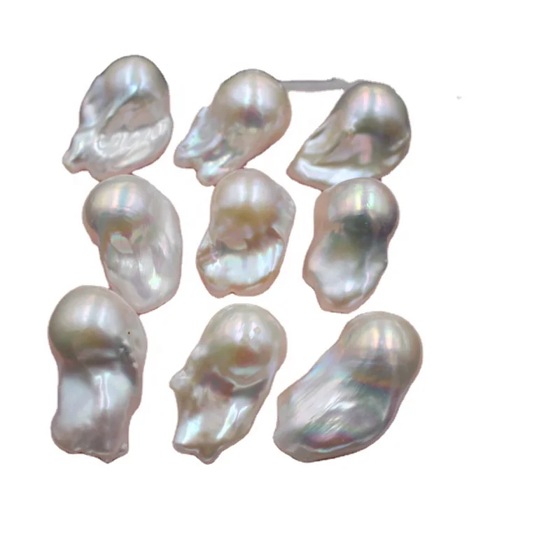 No Drilled Hole Big Keshi Natural Freshwater Pearl 15mm-25mm Baroque Loose Pearl Beads