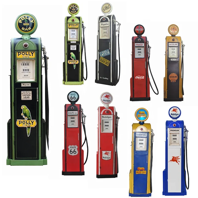 Customized 1.2/1.5/1.8M High Quality Iron Crafts Metal Gas Pump Decor Model Antique Vintage Crafts Handmade Pub Home Decoration