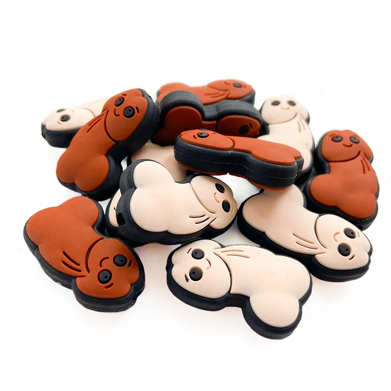 B128 Penis Character Silicone Focal Beads