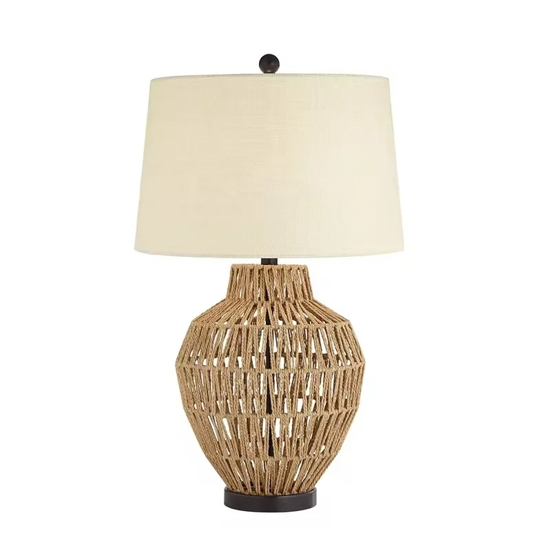 New Vine Weaving Nordic Modern Simple Classic Fashion Table Lamp Restaurant Bedroom Touchable Switch
