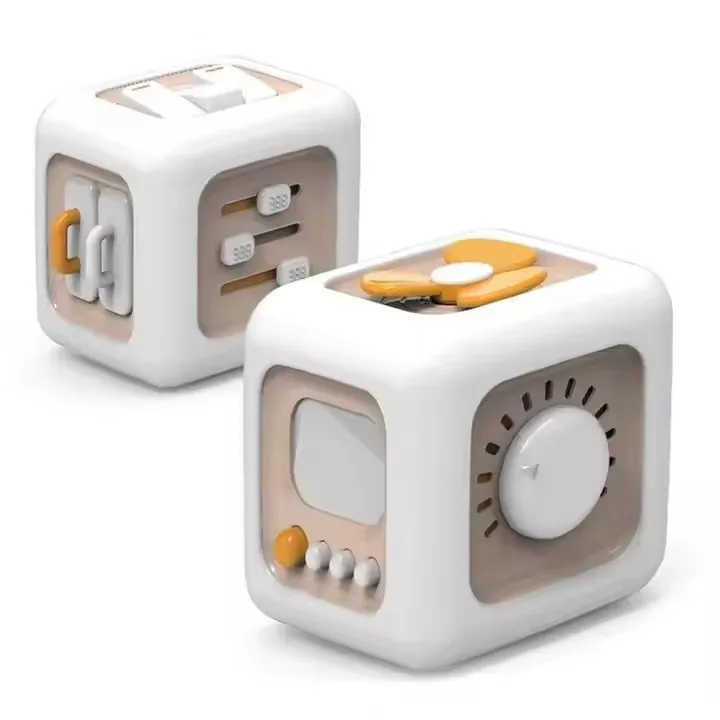 2024 New Montessori Early Education Play Cartoon Activity Cube Baby Educational Toys 6 in 1 Cubes Learning Games For Baby