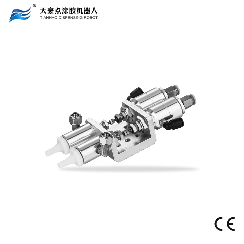 Two component mix/meter dispensing valve